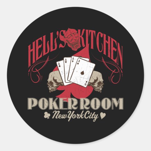 Hells Kitchen Poker Room, New York City Sticker (Voorkant)