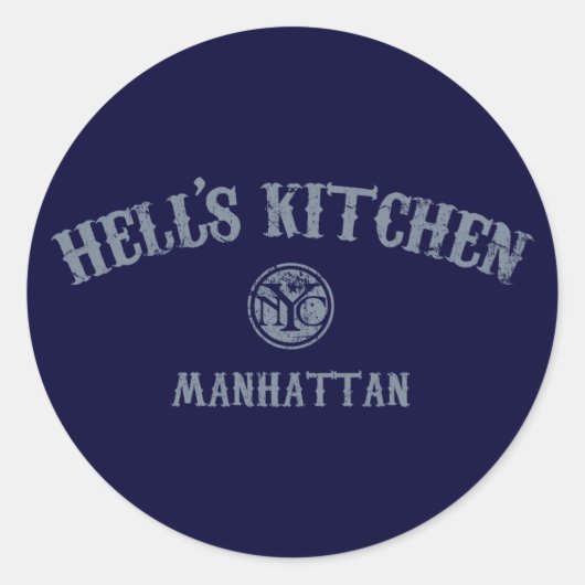 Hell's Kitchen Ronde Sticker (Voorkant)