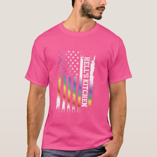 Hell'S Kitchen Verenigde Staten Bedrukte Regenboog T-shirt (Voorkant)