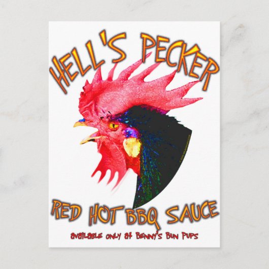 Hell's Pecker BBQ Sauce Briefkaart (Voorkant)