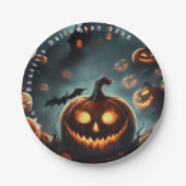 Hells Pumpkin Halloween Party Paper Borden Papieren Bordje (Voorkant)