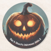 Hells Pumpkin Halloween Party Ronde Kartonnen Onderzetter (Voorkant)