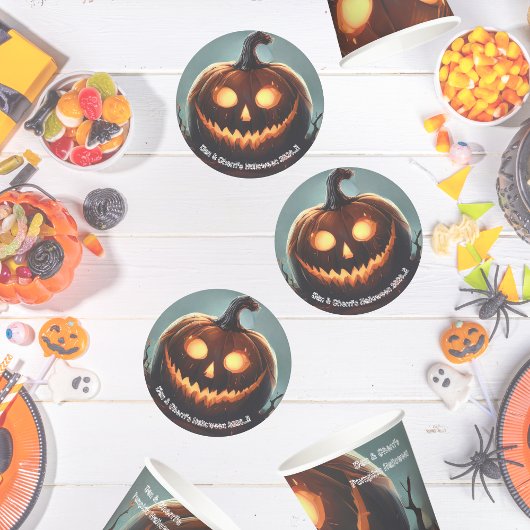 Hells Pumpkin Halloween Party Ronde Kartonnen Onderzetter