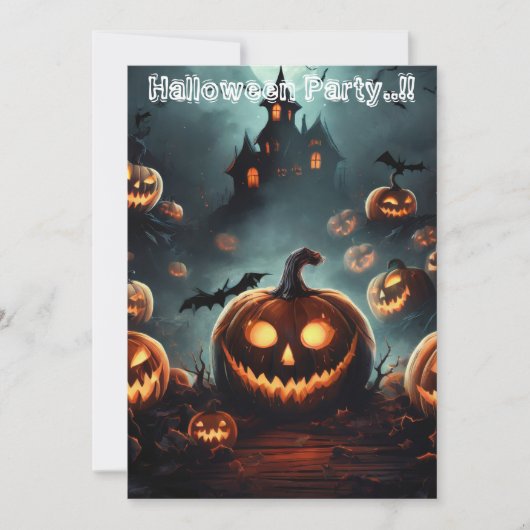 Hells Pumpkin Head Halloween Party Kaart (Voorkant)
