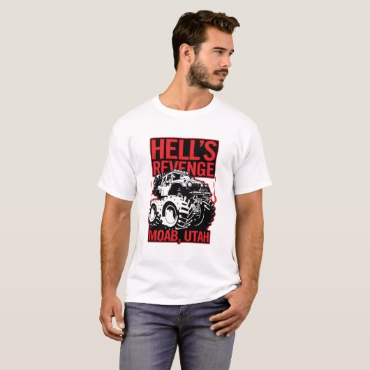 Hell's Revenge Moab Utah Off Road 4x4 Adventure T-shirt (Voorkant volledig)