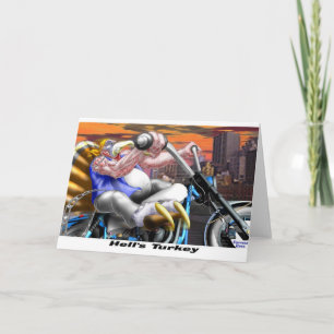 Hells Turkey Funny Thanksgiving Harley T - shirts  Feestdagen Kaart
