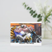 Hells Turkey Funny Thanksgiving Harley T - shirts Feestdagenkaart (Staand voorkant)