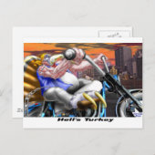 Hells Turkey Funny Thanksgiving Harley T - shirts Feestdagenkaart (Voorkant / Achterkant)