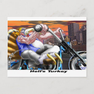 Hells Turkey Grappige Thanksgiving Harley T-shirts Feestdagenkaart