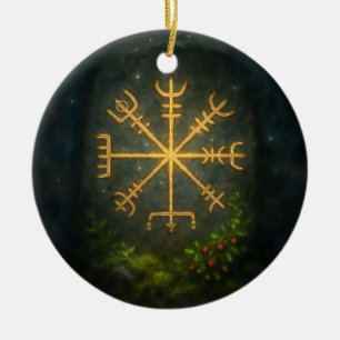 Helm der Awe Aegishjalmur Noorse Beschermende Symb Keramisch Ornament