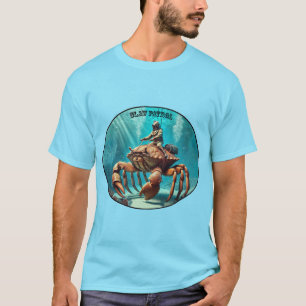 Helm Diver Rijden op een Giant Crab URM T-shirt