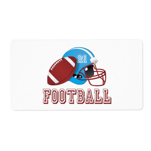 helm en bal van football etiket (Voorkant)