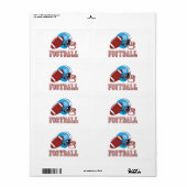 helm en bal van football etiket (Full Sheet)