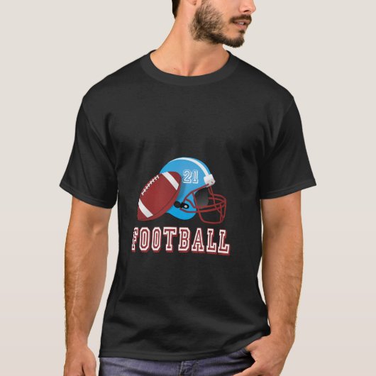 helm en bal van football t-shirt (Voorkant)