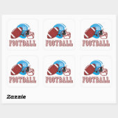 helm en bal van football vierkante sticker (Vel)