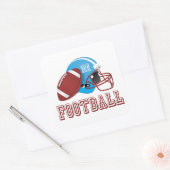 helm en bal van football vierkante sticker (Envelop)