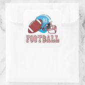 helm en bal van football vierkante sticker (Tas)