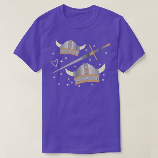 helm en zwaardpatroon van wikingen t-shirt (Design voorkant)