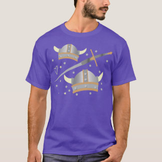 helm en zwaardpatroon van wikingen t-shirt