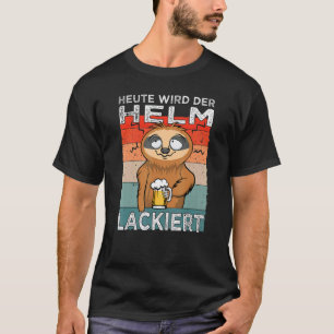 Helm geschilderde bierdrinker en heren avond slot t-shirt