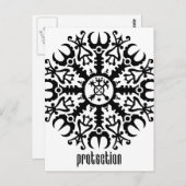 Helm of awe - Aegishjalmur No. 1 (zwart) Briefkaart (Voorkant / Achterkant)