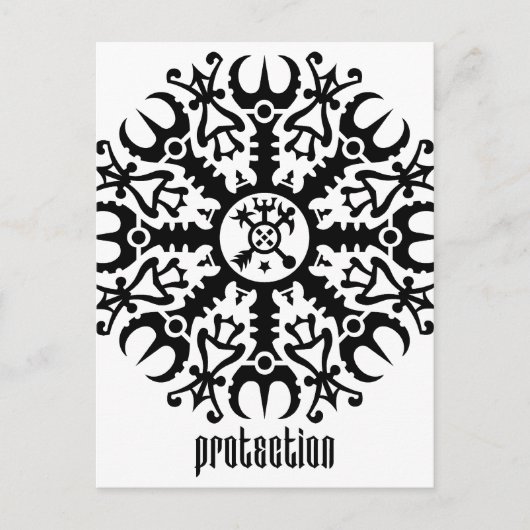 Helm of awe - Aegishjalmur No. 1 (zwart) Briefkaart (Voorkant)