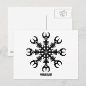 Helm of awe - Aegishjalmur No.2 (zwart) Briefkaart (Voorkant / Achterkant)
