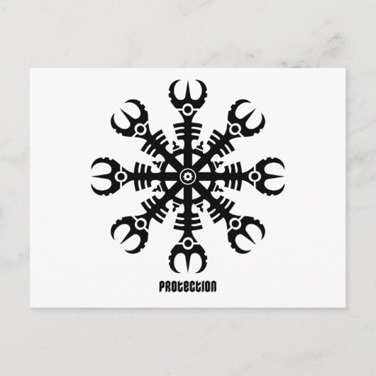 Helm of awe - Aegishjalmur No.2 (zwart) Briefkaart (Voorkant)