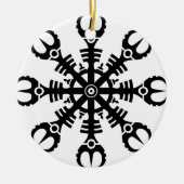 Helm of awe - Aegishjalmur No.2 (zwart) Keramisch Ornament (Voorkant)