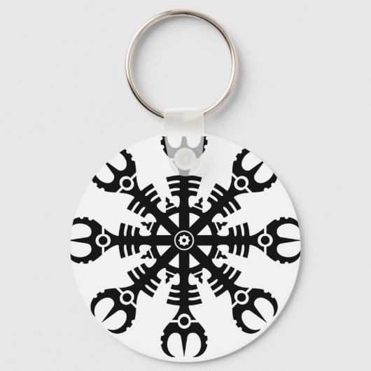 Helm of awe - Aegishjalmur No.2 (zwart) Sleutelhanger (Voorkant)