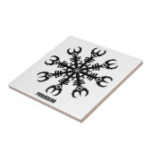 Helm of awe - Aegishjalmur No.2 (zwart) Tegeltje (Zijkant)