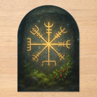 Helm of Awe Aegishjalmur Norse Protective Symbol   Acryl Uitnodigingen