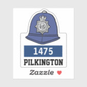 Helm politieagent met naam en nummer sticker (Vel)