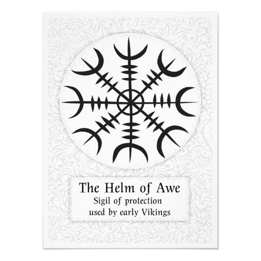 Helm van Awe IJslands magisch bord - wit Foto Afdruk (Voorkant)
