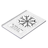 Helm van Awe IJslands magisch bord - wit Notitieboek (Linkerzijde)