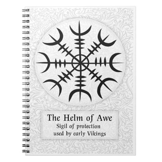 Helm van Awe IJslands magisch bord - wit Notitieboek (Voorkant)