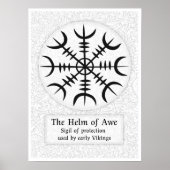 Helm van Awe IJslands magisch bord - wit Poster (Voorkant)