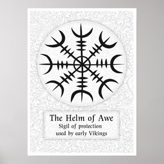 Helm van Awe IJslands magisch bord - wit Poster (Voorkant)