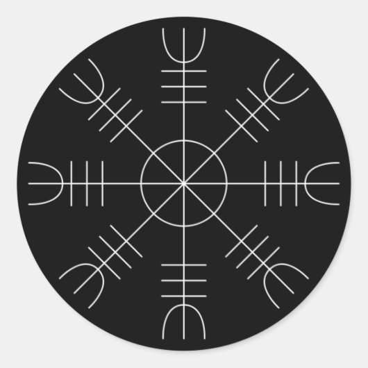 Helm van Awe Viking Protection Black White Sticker (Voorkant)