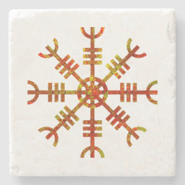 Helm van ontzag Noors Vikingsymbool Stenen Onderzetter