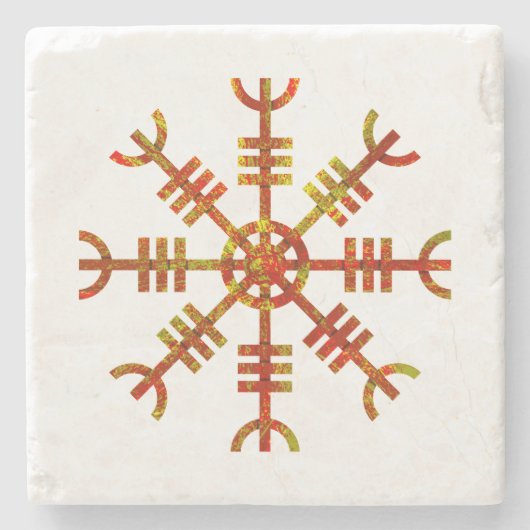 Helm van ontzag Noors Vikingsymbool Stenen Onderzetter (Voorkant)