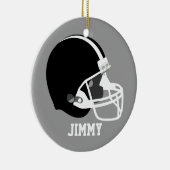 Helm voor grijs, wit en zwart Football Keramisch Ornament (Rechts)