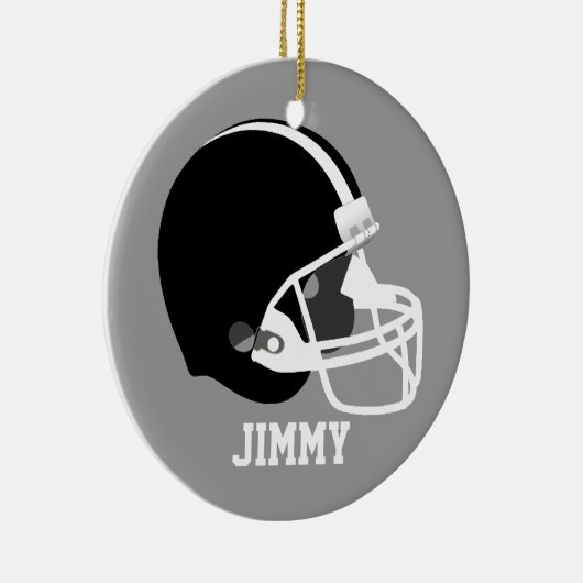 Helm voor grijs, wit en zwart Football Keramisch Ornament (Rechts)