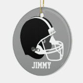 Helm voor grijs, wit en zwart Football Keramisch Ornament (Links)