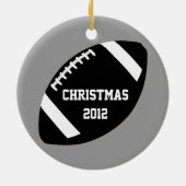 Helm voor grijs, wit en zwart Football Keramisch Ornament (Achterkant)