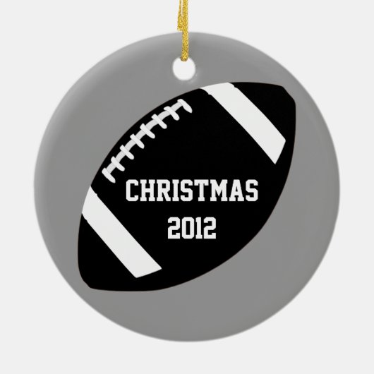 Helm voor grijs, wit en zwart Football Keramisch Ornament (Achterkant)