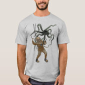 helmduiker met een mes en een octopus t-shirt (Voorkant)