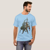 Helmen Diver met een Lobster en een Octopus T-shirt (Voorkant volledig)