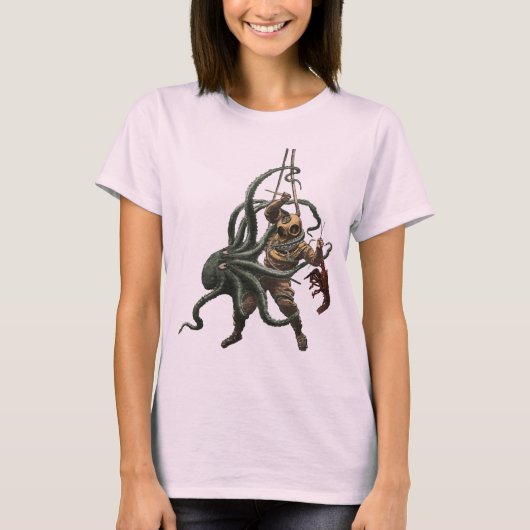 Helmen Diver met een Lobster en een Octopus T-shirt (Voorkant)