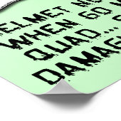 Helmet Brain Damage Funny ATV Quad Poster Sign (Hoek)